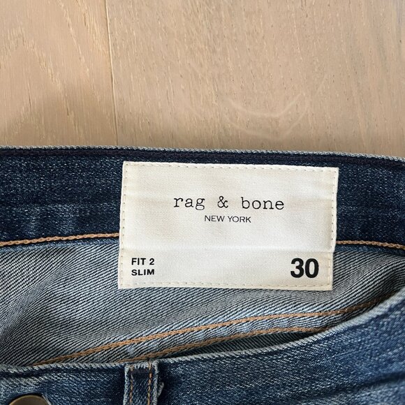 rag & bone Men's Slim Jeans - Dark Blue - Picture 5 of 9